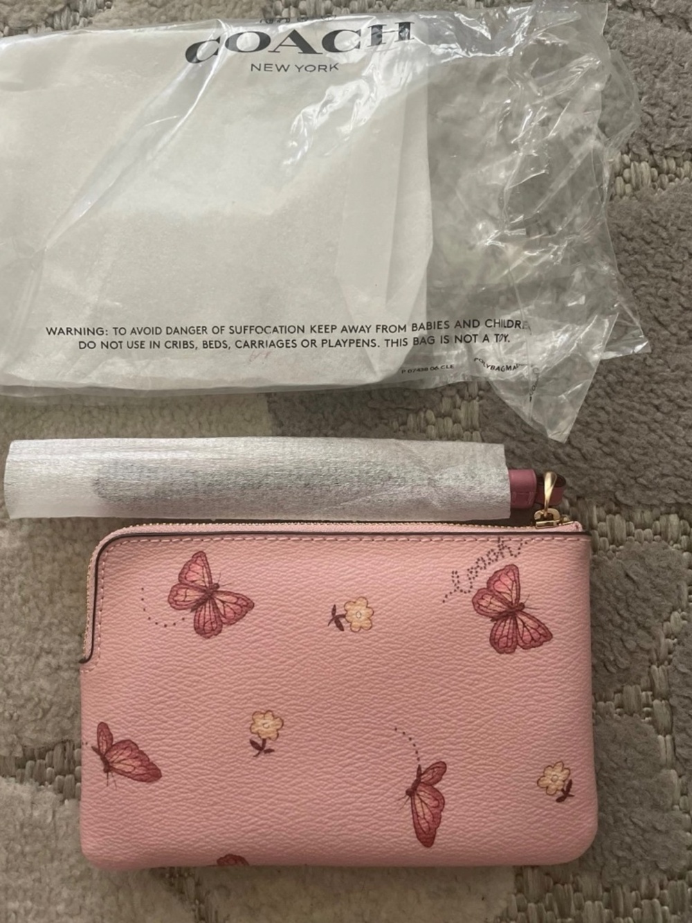 Butterfly Pink Coach Wallet - Picture 2 of 4